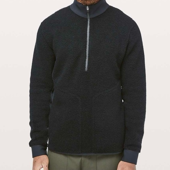 Lululemon Tundra Trek wool 1/2 Zip pullover Black Size Medium - Picture 5 of 5